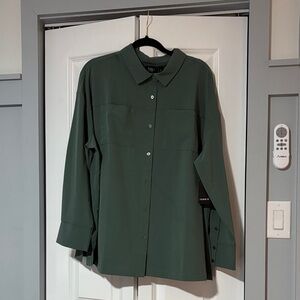 NWT TRU by Torrid Green Button-Up Shirt